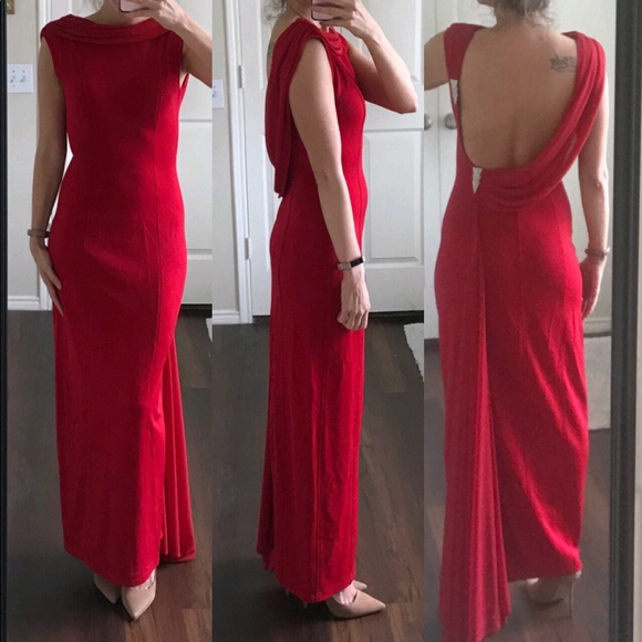 Tadashi Shoji Dresses & Skirts - Tadashi red formal cowl back dress